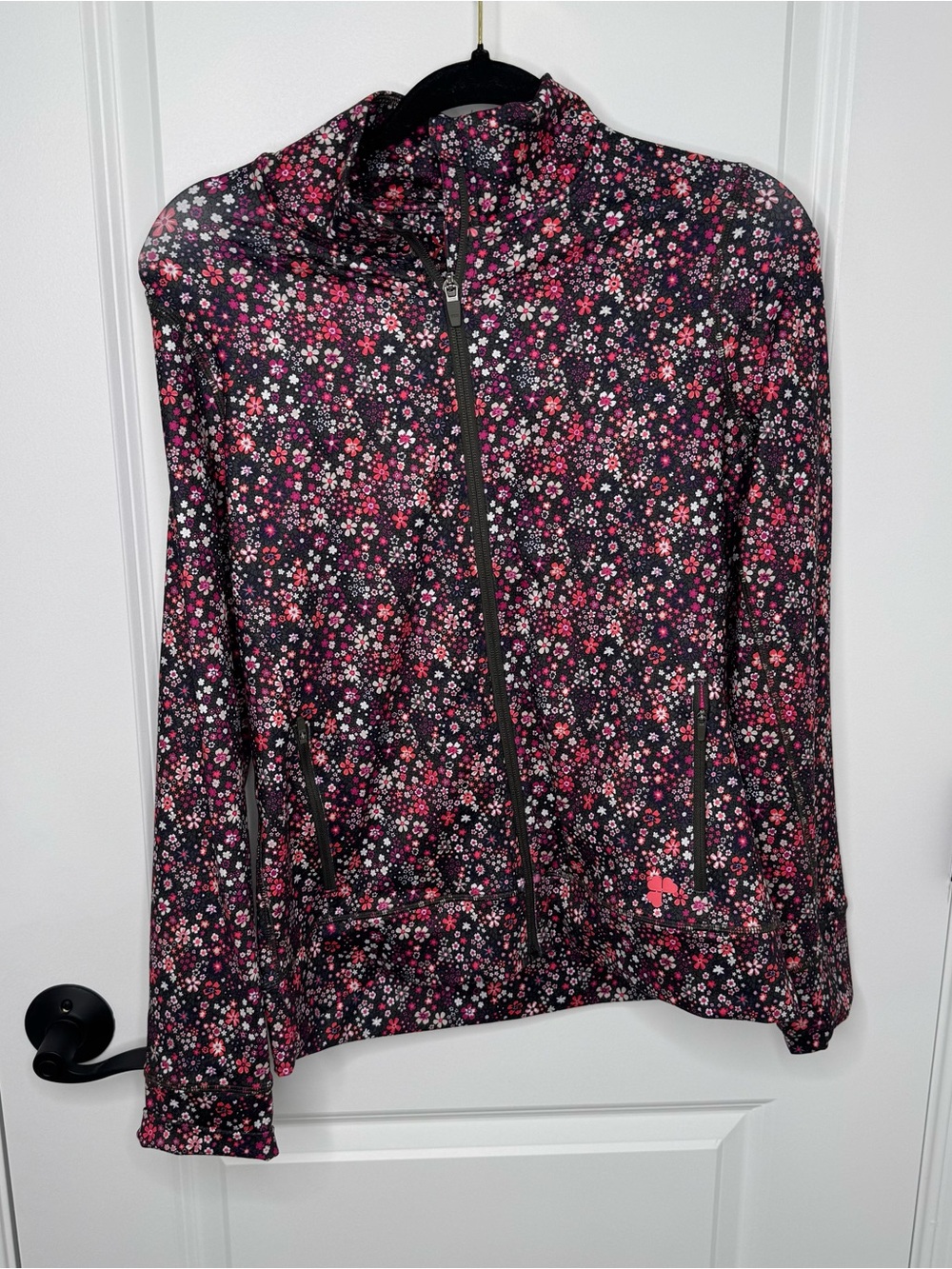 Krimson Klover Floral Zip-Up activewear Jacket medium